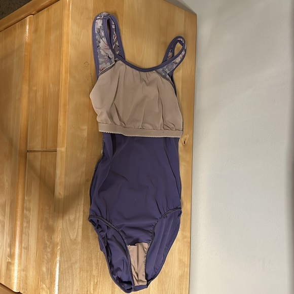 Balera Purple & Floral Leotard Medium Adult - Picture 4 of 8